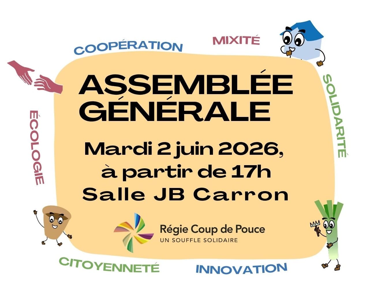 Le 2 juin 2026, c&rsquo;est l&rsquo;assemblée générale de la Régie Coup de Pouce !